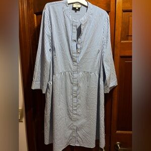 TUCKERNUCK Blue Stripe Royal Shirt Dress preppy XL